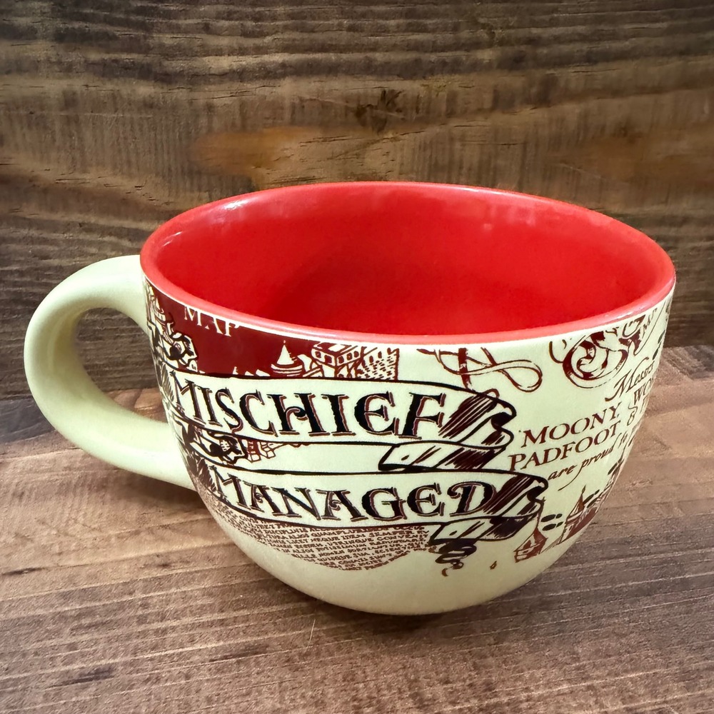 Harry Potter Marauders Map Mischief Managed 24oz Ceramic Soup Mug Silver Buffalo